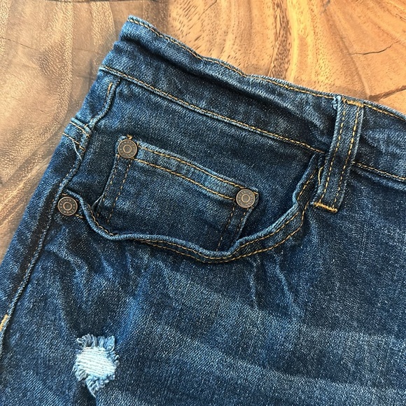 Refuge by Charlotte Russe high rise cheeky jean shorts - Picture 2 of 12